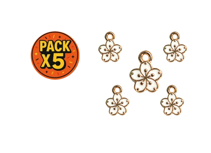 Dije Esmaltado Flor x 5